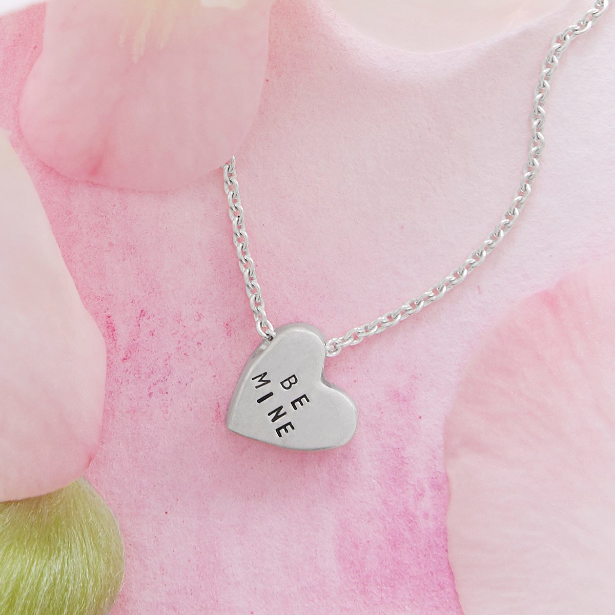 Conversation Heart Necklace Sterling Silver Conversation Heart Necklace