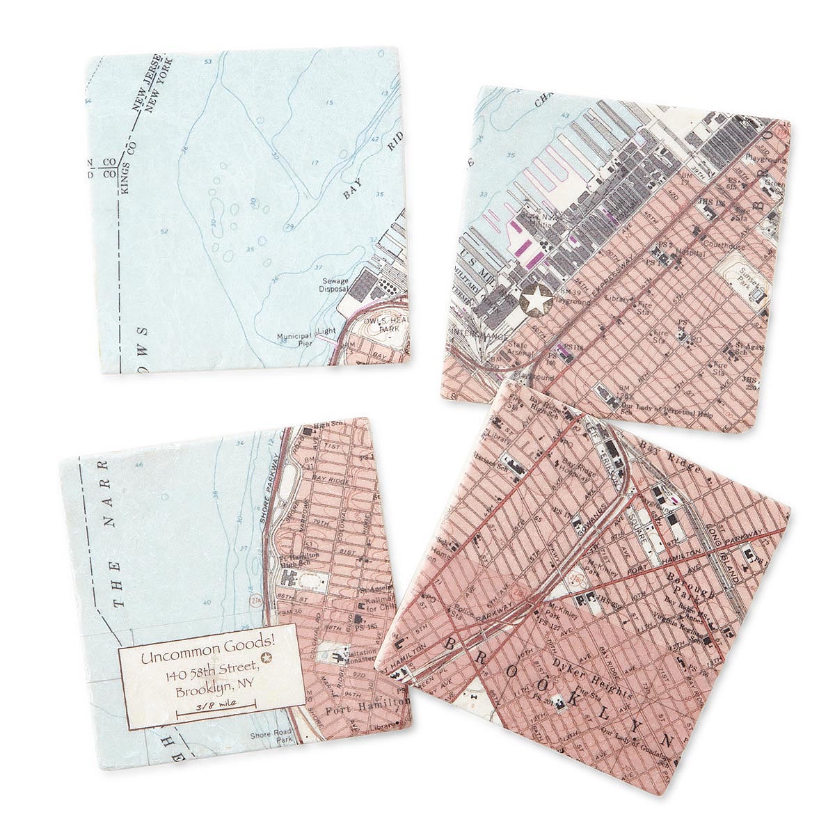 Custom Map Coaster Set | UncommonGoods