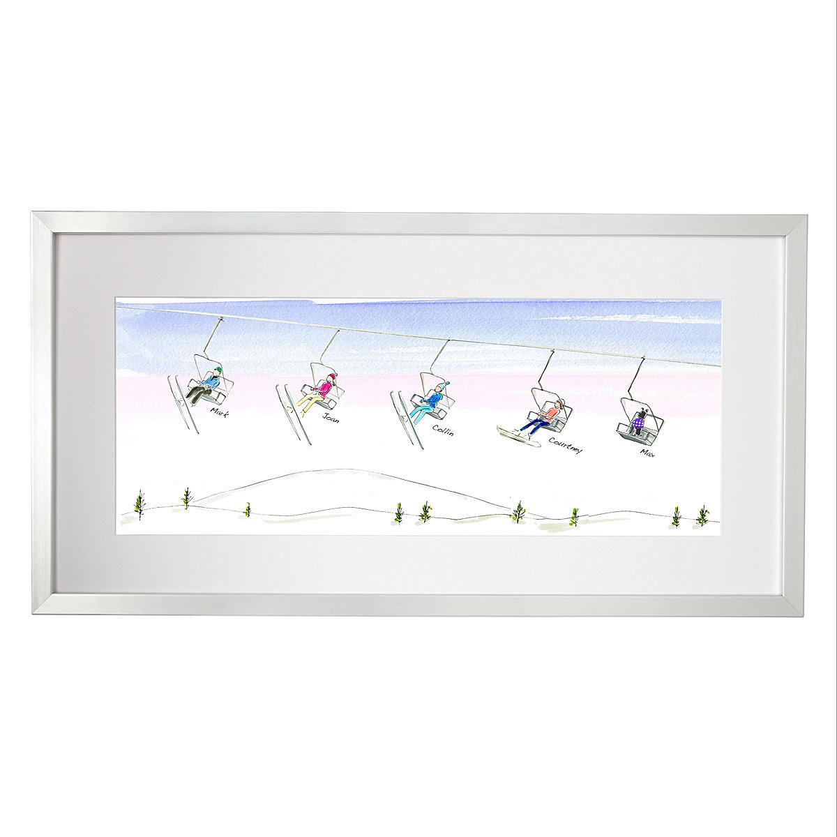 Personalized Family Ski & Snowboard Art | UncommonGoods